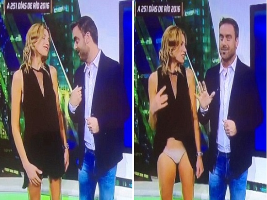 Fox Sports presenter Alina Moine exposes underwear on live TV