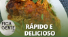 Bucatini com polpetone recheado ao sugo