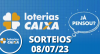 Loterias CAIXA: +Milionária, Mega-Sena, Quina e mais 08/07/2023