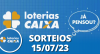Loterias CAIXA: +Milionária, Mega-Sena, Quina e mais 15/07/2023