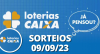 Loterias CAIXA: +Milionária, Mega-Sena, Quina e mais 09/09/2023