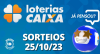 Loterias CAIXA: +Milionária, Quina, Lotofácil e mais 25/10/2023