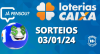 Loterias CAIXA: +Milionária, Quina, Lotofácil e mais 03/01/2024