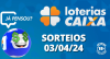 Loterias CAIXA: +Milionária, Quina, Lotofácil e mais 03/04/2024