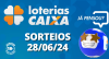 Loterias CAIXA: Quina, Lotofácil, Super Sete e mais 28/06/2024