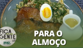 Copa-lombo ao molho de laranja com farofa de ovo e couve