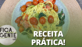 Macarro cremoso com tomate e espinafre