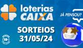 Loterias CAIXA: Quina, Lotofcil, Super Sete e mais 31/05/2024