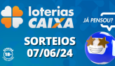Loterias CAIXA: Quina, Lotofcil, Super Sete e mais 07/06/2024