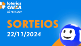 Loterias CAIXA: Quina, Lotofcil, Super Sete e mais 22/11/2024