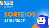 Loterias CAIXA: +Milionria, Quina, Super Sete e mais 23/04/2025