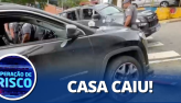 Criminosoperde controle e bate carro de luxo no poste