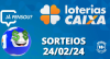 Loterias CAIXA: +Milionária, Mega-Sena, Quina e mais 24/02/2024