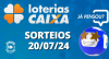 Loterias CAIXA: +Milionária, Mega-Sena, Quina e mais 20/07/2024