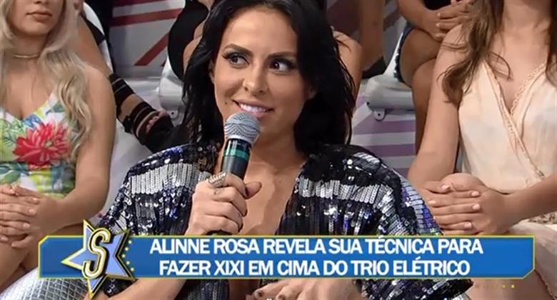 Alinne Rosa conta que faz xixi em copo durante show em trio eltrico