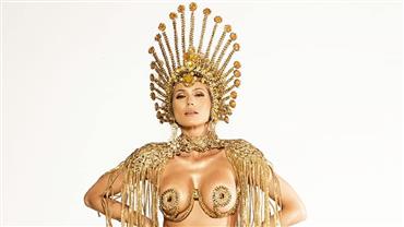 Lívia Andrade cobre mamilos ao posar com fantasia de Carnaval e é elogiada por Patricia Abravanel