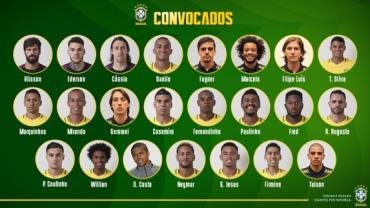 Veja a lista de convocados da seleção brasileira para a Copa do Mundo