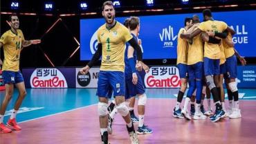 Brasil supera Irã e segue líder na Liga das Nações de vôlei masculino