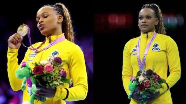 Rebeca Andrade recebe elogios de famosos ao conquistar medalhas em Mundial de Ginástica