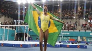 Rebeca Andrade é campeã pan-americana da prova de salto sobre a mesa