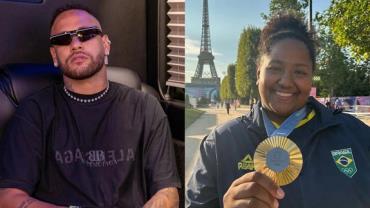 Neymar parabeniza Beatriz Souza por medalha de ouro