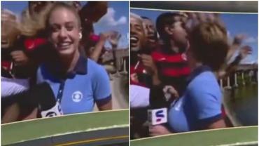 Repórter da Globo sofre agressões de torcedores do Flamengo em transmissão ao vivo