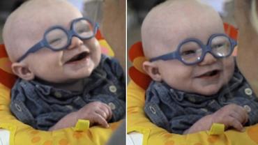 Bebê usa óculos e vê a mãe pela 1ª vez em vídeo comovente