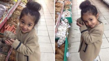 Fotos de menina "apaixonada" por uma batata conquistam a web