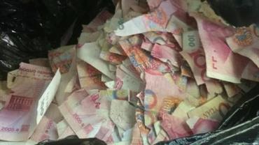 Criança destrói R$ 24 mil em notas após ser deixada sozinha em casa por pais na China