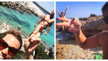 Casal nudista faz sucesso com fotos 'estrategicamente posadas'