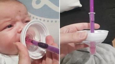 Mãe viraliza ao compartilhar truque para dar remédio a bebês