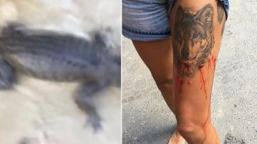 Vídeo flagra momento que jovem é atacada por crocodilo em praia