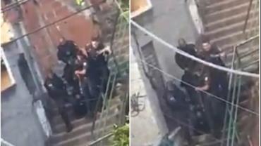 Moradores filmam PM morto em confronto sendo carregado por colegas no Rio