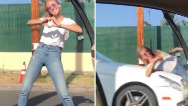 É montagem! Mulher não foi atropelada ao fazer desafio da dança fora do carro