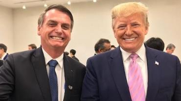 Trump diz que quer acordo comercial com o Brasil e elogia Bolsonaro