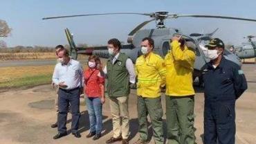 Ministro do Meio Ambiente visita áreas atingidas pelo fogo no Pantanal de MT