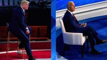 Com posturas opostas, Trump e Biden respondem eleitores na TV