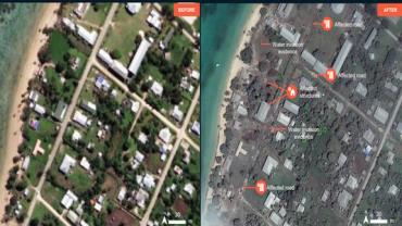 Imagens de satélite mostram antes e depois de tsunami e erupção em Tonga