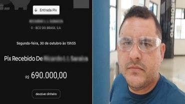 Empresário de SP recebe R$ 690 mil via PIX e devolve quantia
