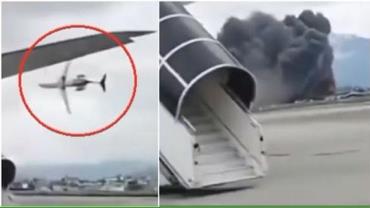 Avião explode ao decolar e mata 18 pessoas; Veja vídeo