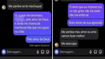 Filha de ex-deputado sofre agressões do marido e implora: "Não me enforca"