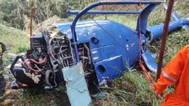 Piloto e menina de 11 anos passaram a noite na mata após a queda do helicóptero em SP