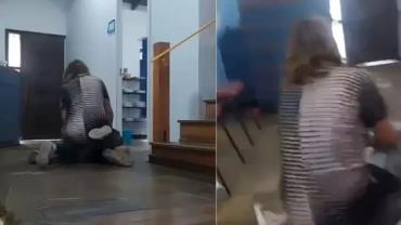Professora é flagrada imobilizando aluno autista e família denuncia agressão
