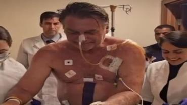 VÍDEO: Jair Bolsonaro caminha pelo hospital com auxílio de médicos após cirurgia no intestino