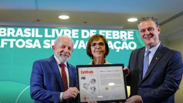 Lula recebe certificado de país livre da febre aftosa
