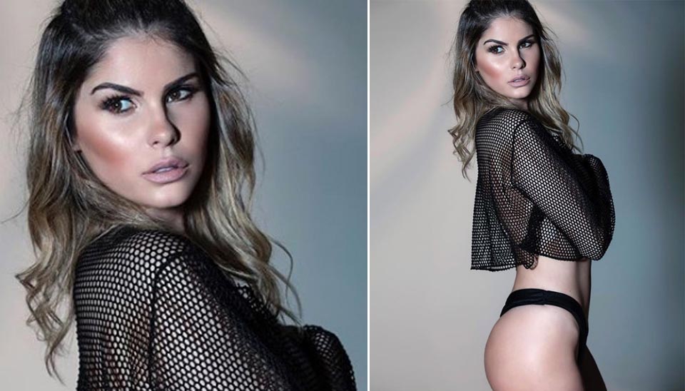 bárbara evans exibe seios sob roupa transparente em ensaio para revista