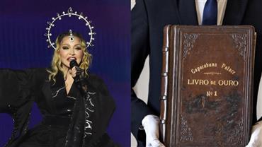 Madonna escreve recado especial no Livro de Ouro do Copacabana Palace