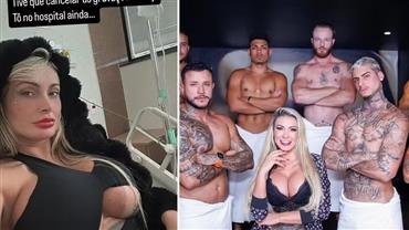 Andressa Urach vai parar no hospital após fazer sexo com oito homens: "Muita dor pélvica"