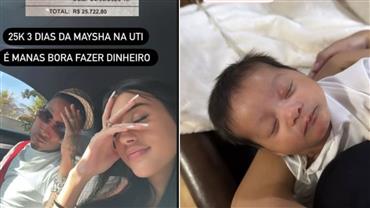 Bia Miranda mostra valor cobrado por três dias da filha na UTI: "Bora fazer dinheiro"