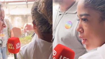 Esposa do MC Poze do Rodo comparece à delegacia e se desentende com repórter: "Não empurra"